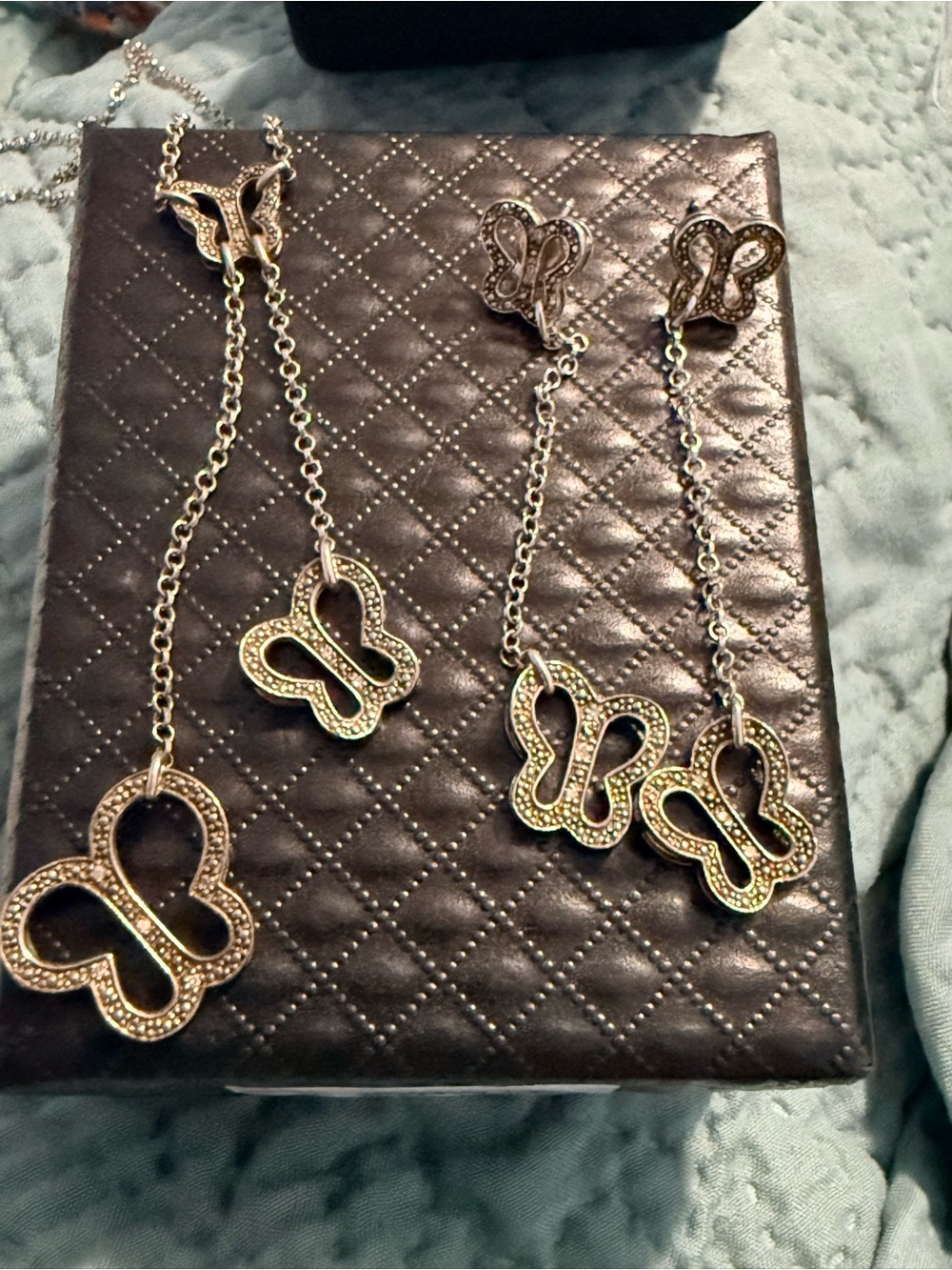 Kay Jewelers Gold Butterfly Necklace and Earrings Set